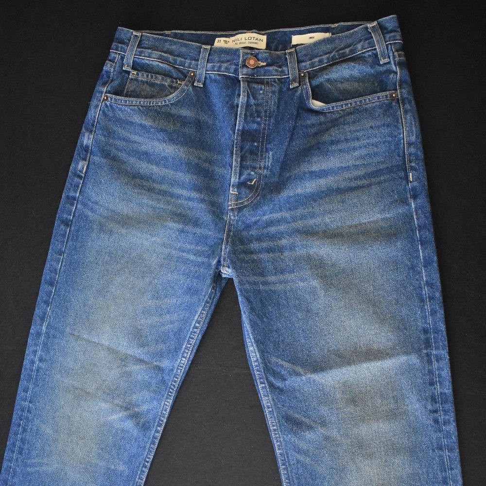 Nili Lotan Smith Women's Straight Leg Jeans with Button Fly Debbie Wash LNWOT